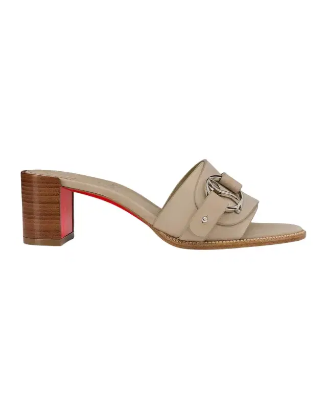 Christian Louboutin Her In Roma 55MM Nubuck Leather Block-Heel Mules