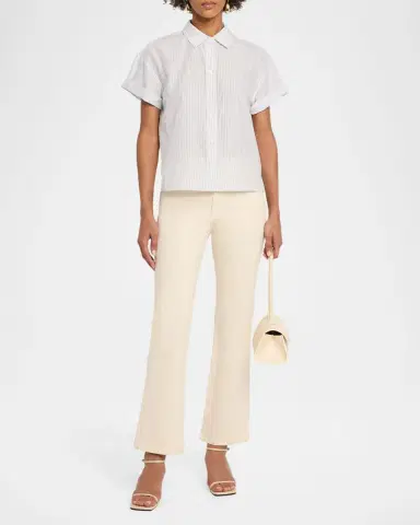 Frame The Boardwalk Striped Cotton-Silk Shirt | Thumbnail 2 Frame The Boardwalk Striped Cotton-Silk Shirt | Thumbnail 2