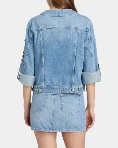 L'AGENCE Anouk Denim Button-Front Jacket | Thumbnail 3 L'AGENCE Anouk Denim Button-Front Jacket | Thumbnail 3