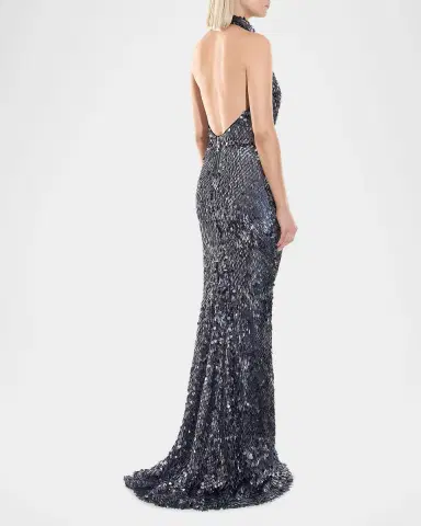 Zhivago The Changing Moon Sequin Gown | Thumbnail 3