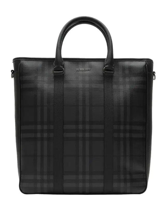 Burberry Men 's City Check North/South Tote Bag