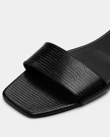 TOTEME Lizard-Embossed Leather Flat Sandals | Thumbnail 3 TOTEME Lizard-Embossed Leather Flat Sandals | Thumbnail 3