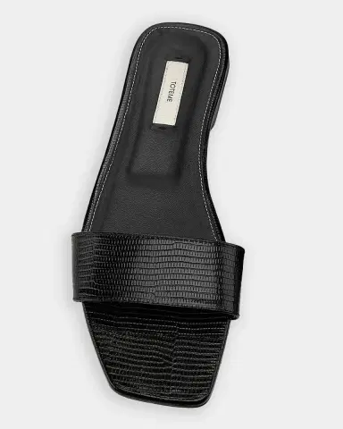 TOTEME Lizard-Embossed Leather Flat Sandals | Thumbnail 4 TOTEME Lizard-Embossed Leather Flat Sandals | Thumbnail 4