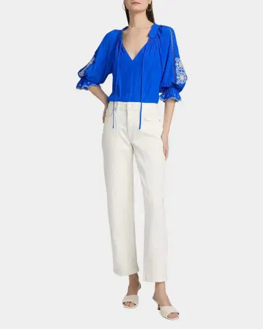 Ramy Brook Haven Embroidered Puff-Sleeve Top | Thumbnail 2 Ramy Brook Haven Embroidered Puff-Sleeve Top | Thumbnail 2
