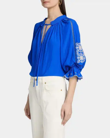 Ramy Brook Haven Embroidered Puff-Sleeve Top | Thumbnail 7 Ramy Brook Haven Embroidered Puff-Sleeve Top | Thumbnail 7