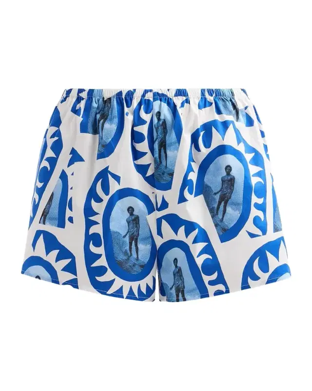 STAUD Paddle Printed Cotton Shorts