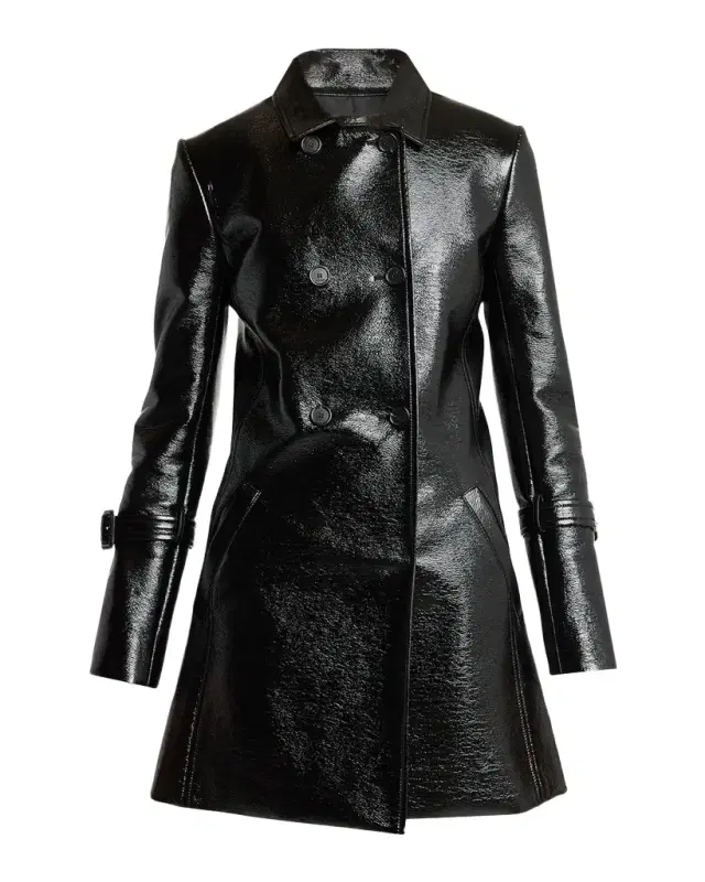Courreges Double-Breasted Vinyl Coat