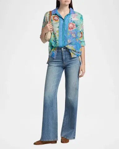 Johnny Was Audrey Printed Silk Shirt | Thumbnail 2