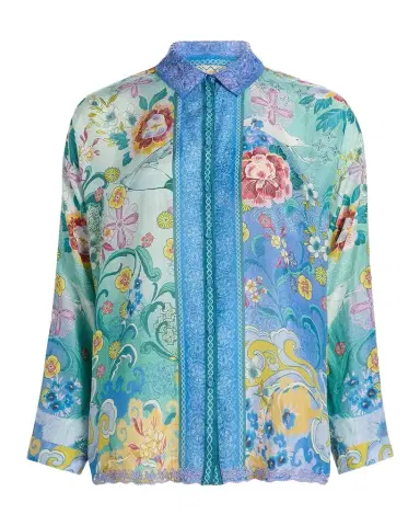 Johnny Was Audrey Printed Silk Shirt | Thumbnail 1