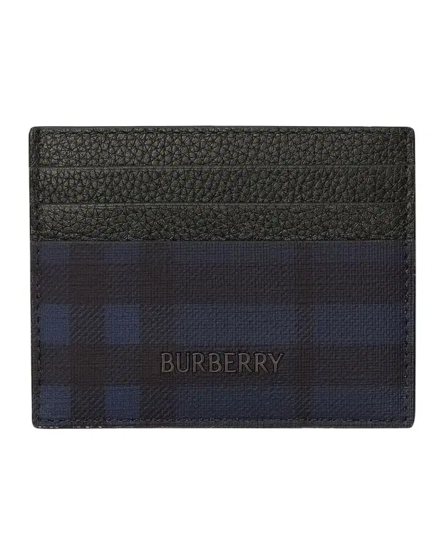 Burberry Men 's City Check Coated Canvas Card Case
