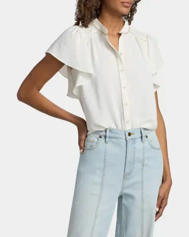 Ramy Brook Aurora Flutter-Sleeve Top | Thumbnail 4 Ramy Brook Aurora Flutter-Sleeve Top | Thumbnail 4