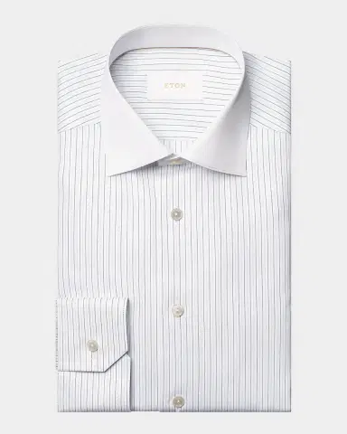 Eton Men 's Elevated Striped Cotton Contemporary-Fit Shirt | Thumbnail 8