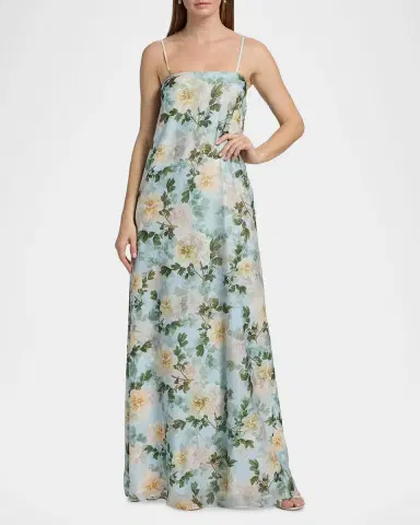 SACHIN BABI Shelby Floral Chiffon Slip Gown | Thumbnail 2