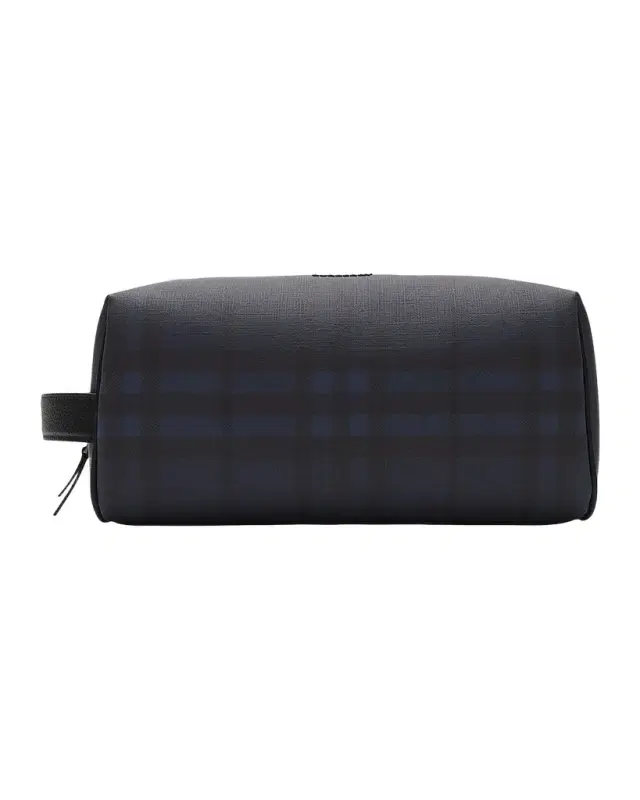 Burberry Men 's Check Logo Travel Pouch