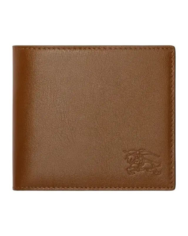 Burberry Men 's Pop Check Leather Bifold Wallet