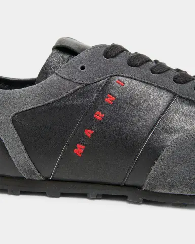 Marni Men's Logo Leather Low-Top Sneakers | Thumbnail 3 Marni Men's Logo Leather Low-Top Sneakers | Thumbnail 3