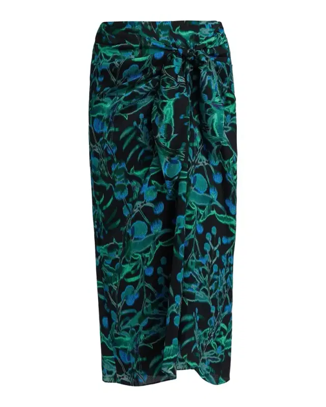 Ungaro Colby Botanical Wrap Midi Skirt