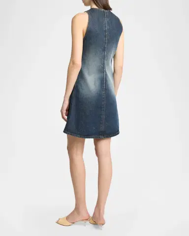 Courrèges Logo Denim Mini Dress | Thumbnail 3