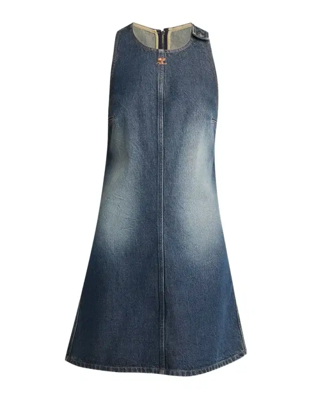 Courreges Logo Denim Mini Dress