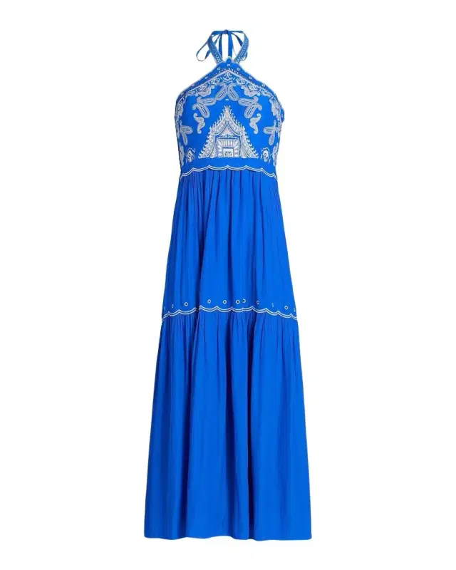 Ramy Brook Kenna Paisley A-Line Maxi Dress