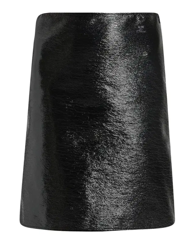 Courreges Shiny Vinyl Knee-Length Skirt