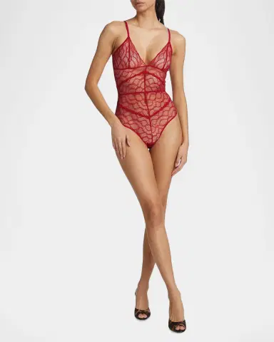 Kiki de Montparnasse Mon Cheri Sheer Lace Bodysuit | Thumbnail 2