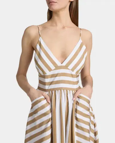 Tanya Taylor Vivien Striped Cotton Midi Dress | Thumbnail 5