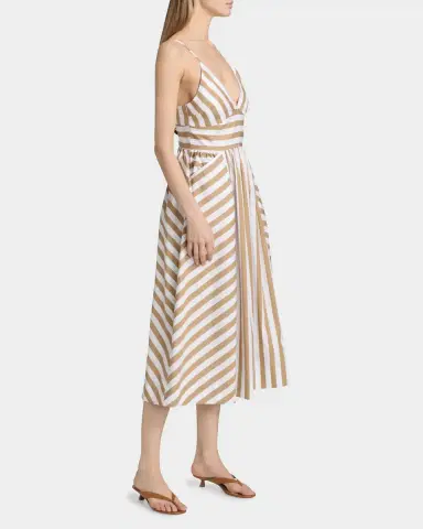 Tanya Taylor Vivien Striped Cotton Midi Dress | Thumbnail 6