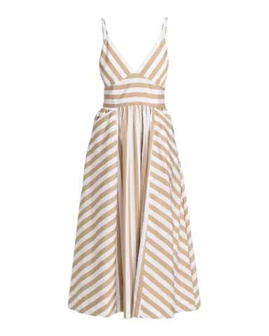 Tanya Taylor Vivien Striped Cotton Midi Dress | Thumbnail 1