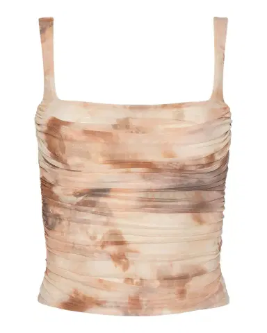 L'AGENCE Rasha Watercolor-Print Ruched Tank | Thumbnail 1 L'AGENCE Rasha Watercolor-Print Ruched Tank | Thumbnail 1