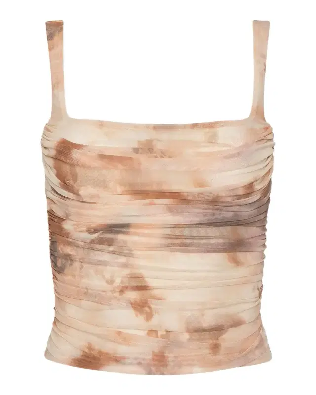 Rasha Watercolor-Print Ruched Tank