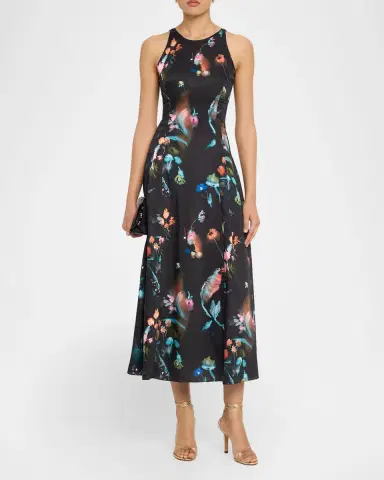 Prabal Gurung Jewel Neck Sleeveless Floral-Print Dress | Thumbnail 2 Prabal Gurung Jewel Neck Sleeveless Floral-Print Dress | Thumbnail 2