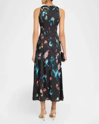 Prabal Gurung Jewel Neck Sleeveless Floral-Print Dress | Thumbnail 3 Prabal Gurung Jewel Neck Sleeveless Floral-Print Dress | Thumbnail 3