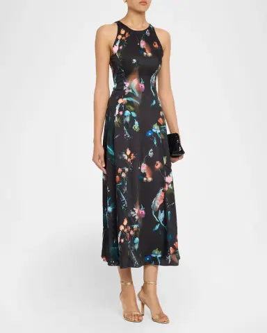 Prabal Gurung Jewel Neck Sleeveless Floral-Print Dress | Thumbnail 4 Prabal Gurung Jewel Neck Sleeveless Floral-Print Dress | Thumbnail 4