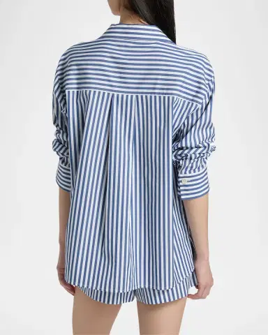 Tanya Taylor Noa Striped Lemon Pocket Button-Front Shirt | Thumbnail 3 Tanya Taylor Noa Striped Lemon Pocket Button-Front Shirt | Thumbnail 3