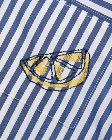 Tanya Taylor Noa Striped Lemon Pocket Button-Front Shirt | Thumbnail 6 Tanya Taylor Noa Striped Lemon Pocket Button-Front Shirt | Thumbnail 6