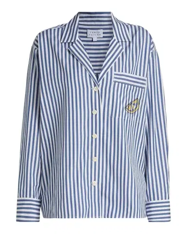 Tanya Taylor Noa Striped Lemon Pocket Button-Front Shirt | Thumbnail 1 Tanya Taylor Noa Striped Lemon Pocket Button-Front Shirt | Thumbnail 1