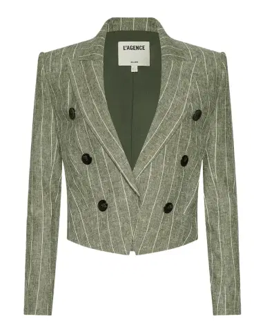 L'Agence Lila Striped Linen-Blend Blazer | Thumbnail 1