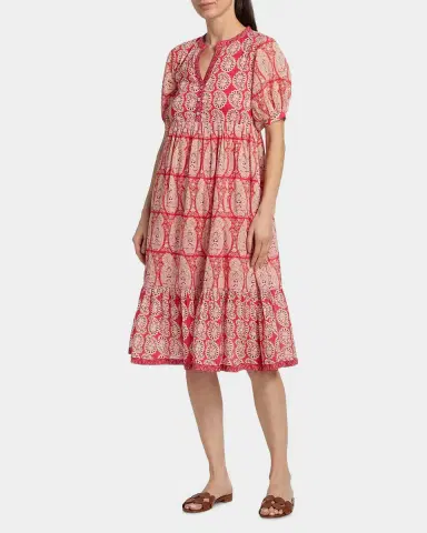 Ro's Garden Sylvia Paisley Cotton Midi Dress | Thumbnail 4 Ro's Garden Sylvia Paisley Cotton Midi Dress | Thumbnail 4