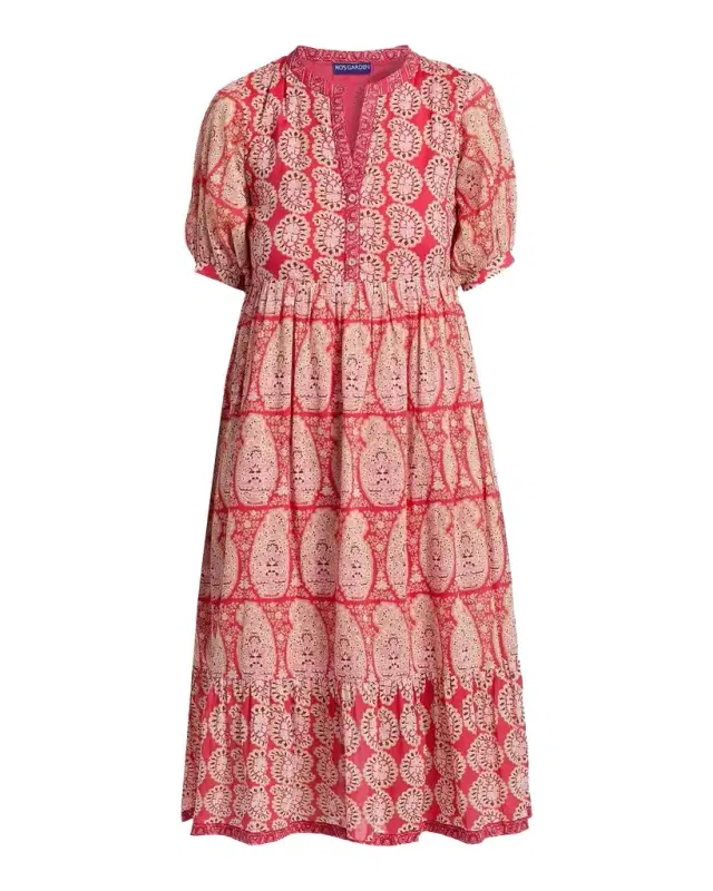 Ro S Garden Sylvia Paisley Cotton Midi Dress