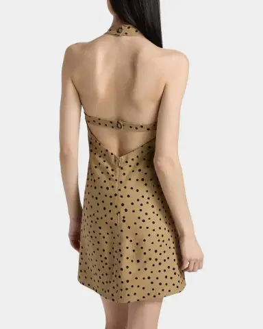 Tanya Taylor Natalie Polka Dot Linen-Blend Mini Dress | Thumbnail 3
