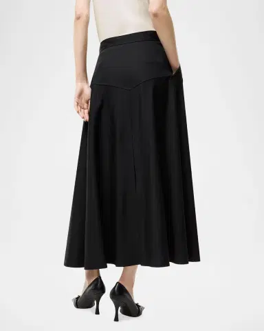 Burberry Belina Belted Wool Twill Midi Skirt | Thumbnail 2