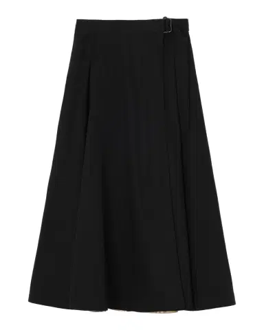Burberry Belina Belted Wool Twill Midi Skirt | Thumbnail 1