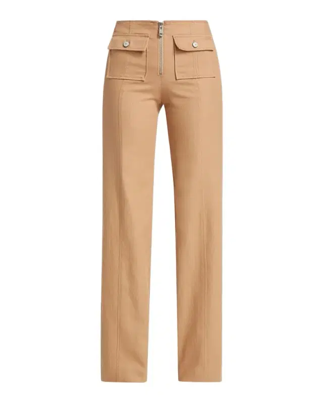 Cinq à Sept Azure Long Patch Pocket Straight-Leg Pants