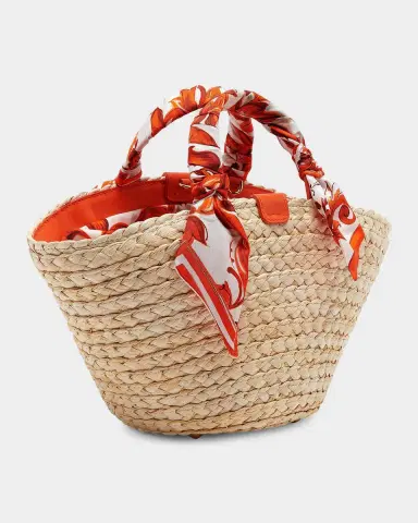 Dolce & Gabbana Majolica Arancio-Print Straw Bucket Bag | Thumbnail 3 Dolce & Gabbana Majolica Arancio-Print Straw Bucket Bag | Thumbnail 3
