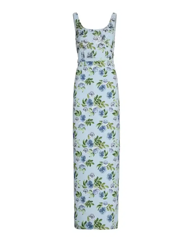 SACHIN BABI Lana Floral Faille Column Gown