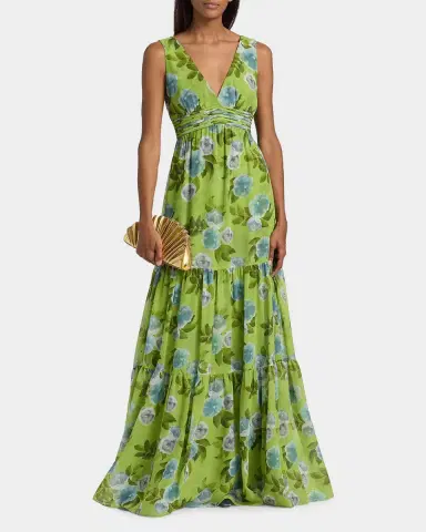 SACHIN & BABI Emilie Floral Chiffon A-Line Gown | Thumbnail 2
