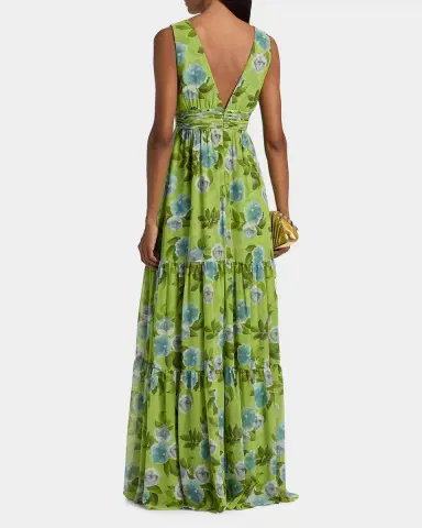 SACHIN & BABI Emilie Floral Chiffon A-Line Gown | Thumbnail 3