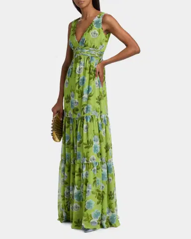 SACHIN & BABI Emilie Floral Chiffon A-Line Gown | Thumbnail 7