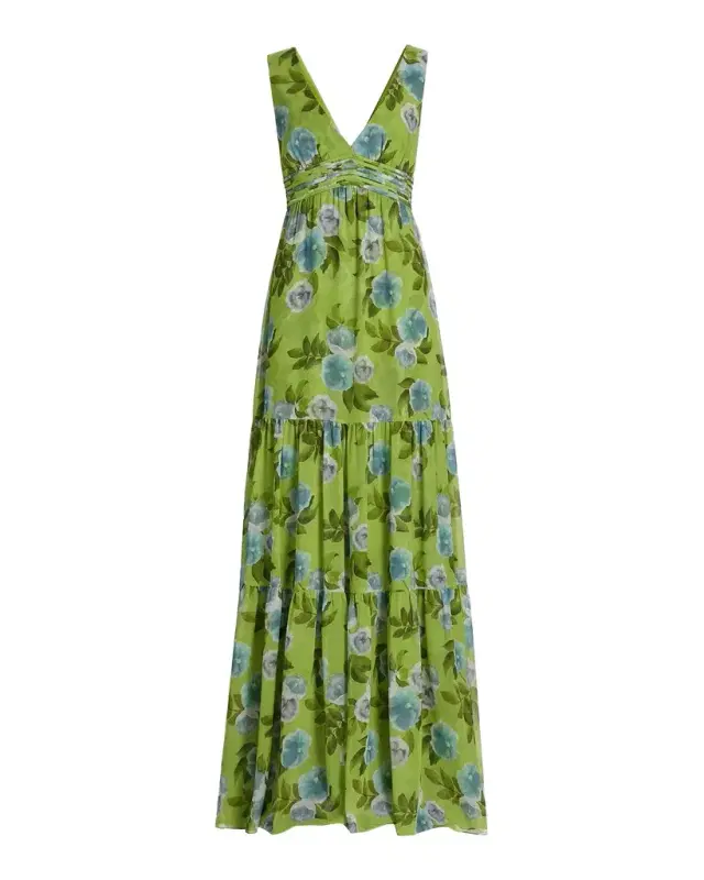 SACHIN & BABI Emilie Floral Chiffon A-Line Gown